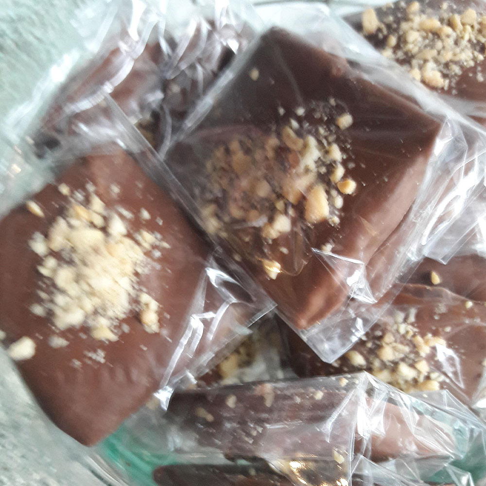 Milk Chocolate Covered topped with crushed peanuts. (2 Pack)